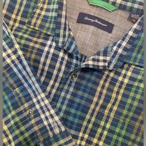 TOMMY BAHAMA Mens Size L Multi Plaid Button Up Long‎ Sleeve